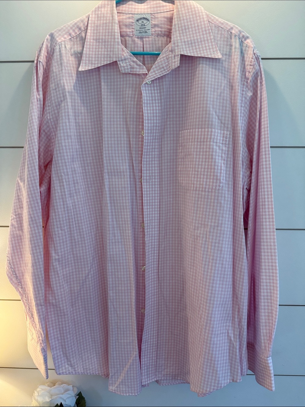 Brooks Brothers Regent 1818 Pink Gingham Button-Up Dress Shirt